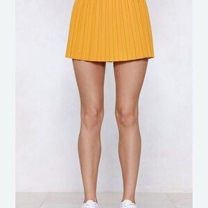 Vibrant Yellow Pleated Mini Skirt